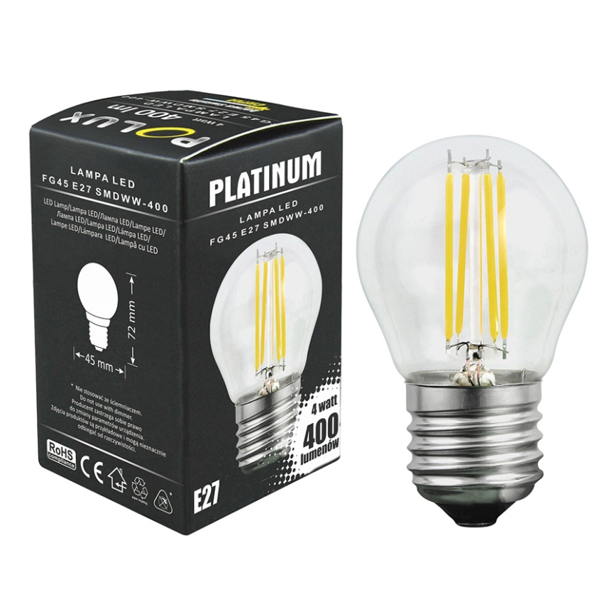 LED-pære 1xE27/4,5W/230V 3000K