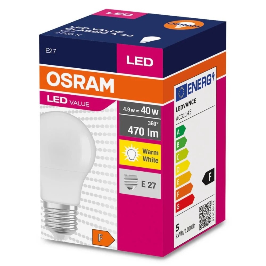 LED-pære A40 E14/4,9W/230V 2700K - Osram