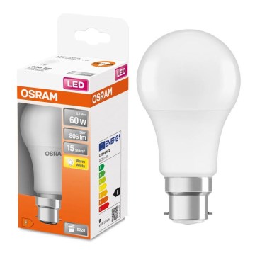 LED-pære A60 B22d/8,5W/230V 2700K - Osram