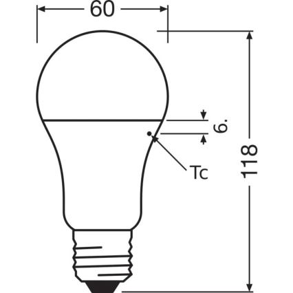 LED-pære A60 E27/13W/230V 3000K - Osram