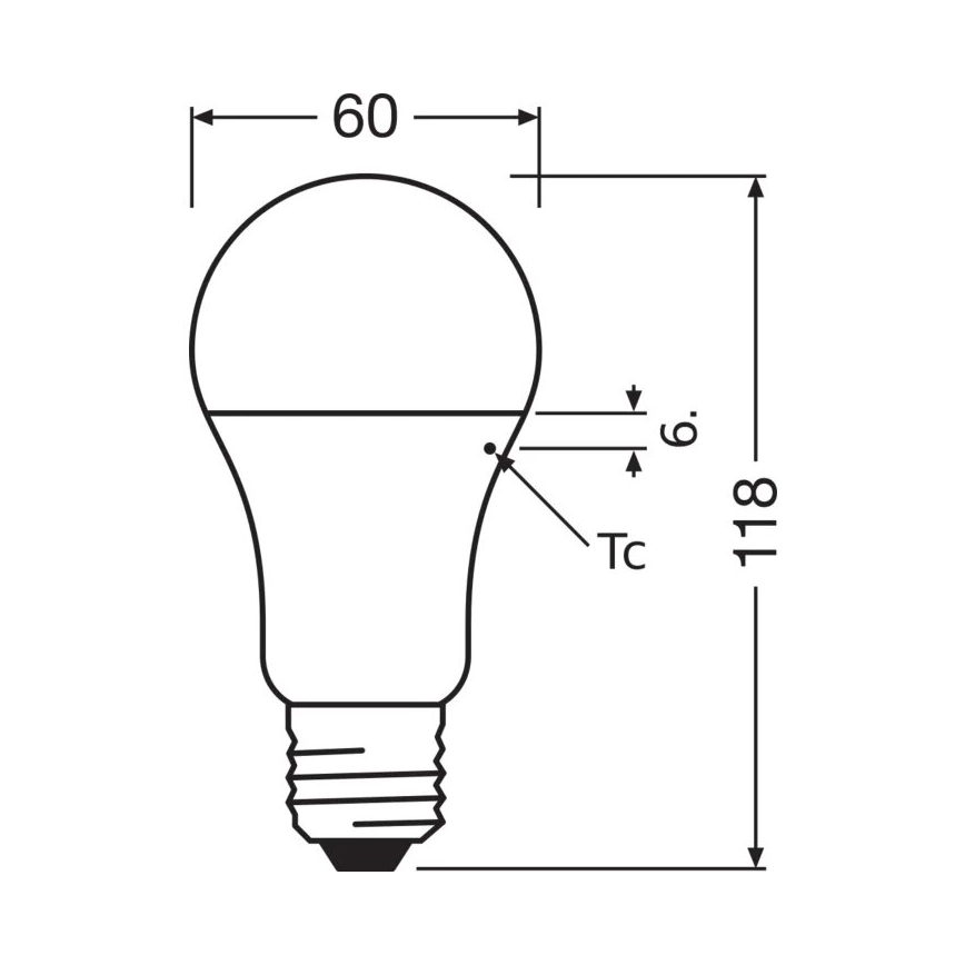 LED-pære A60 E27/13W/230V 3000K - Osram