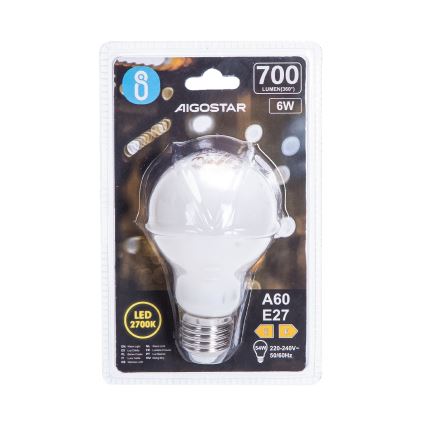 LED-pære A60 E27/6W/230V 330° 2700K - Aigostar
