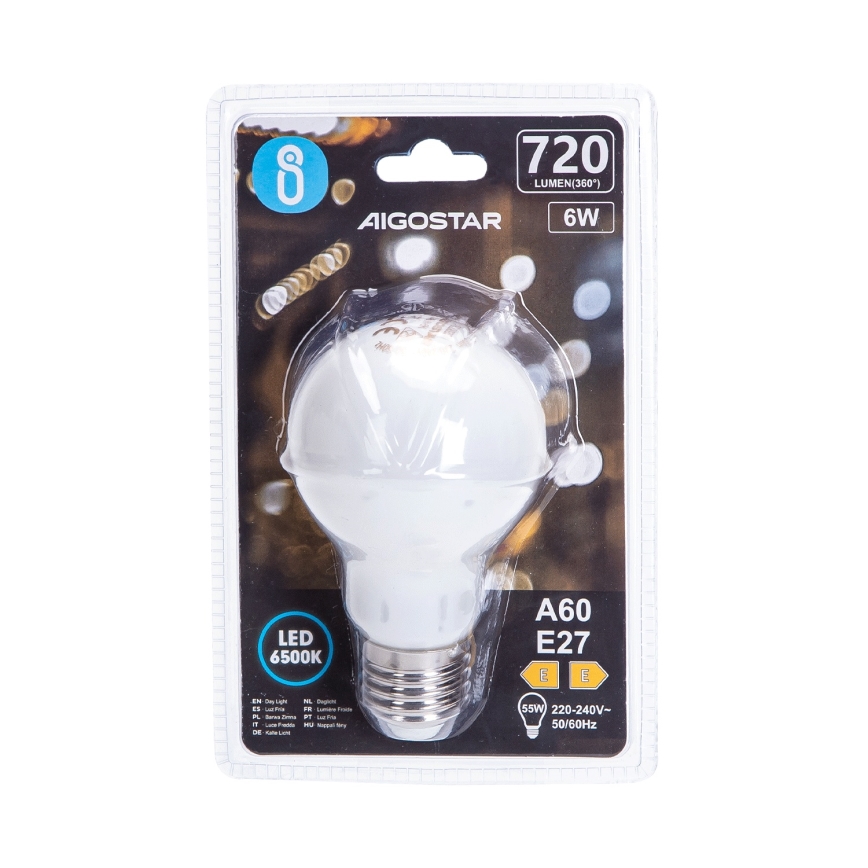 LED-pære A60 E27/6W/230V 6500K 330° - Aigostar