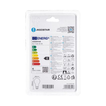 LED-pære A60 E27/6W/230V 6500K 330° - Aigostar