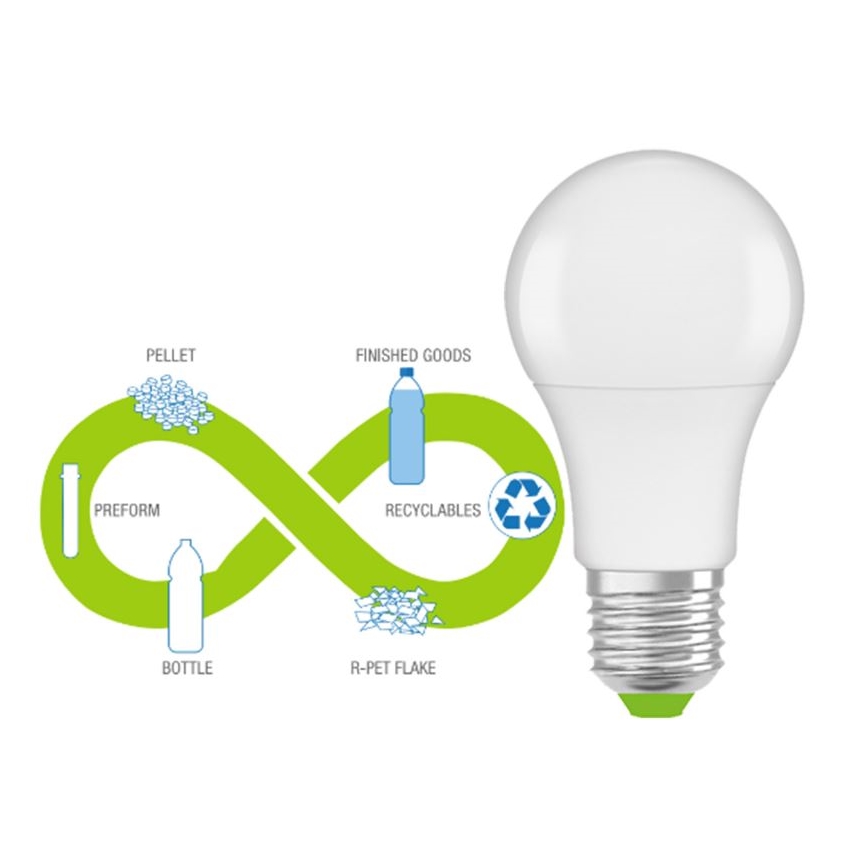 LED pære A60 E27/8,5W/230V 2700K - Ledvance genanvendt plast