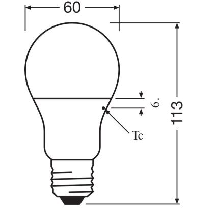 LED-pære A60 E27/8,5W/230V 2700K - Osram