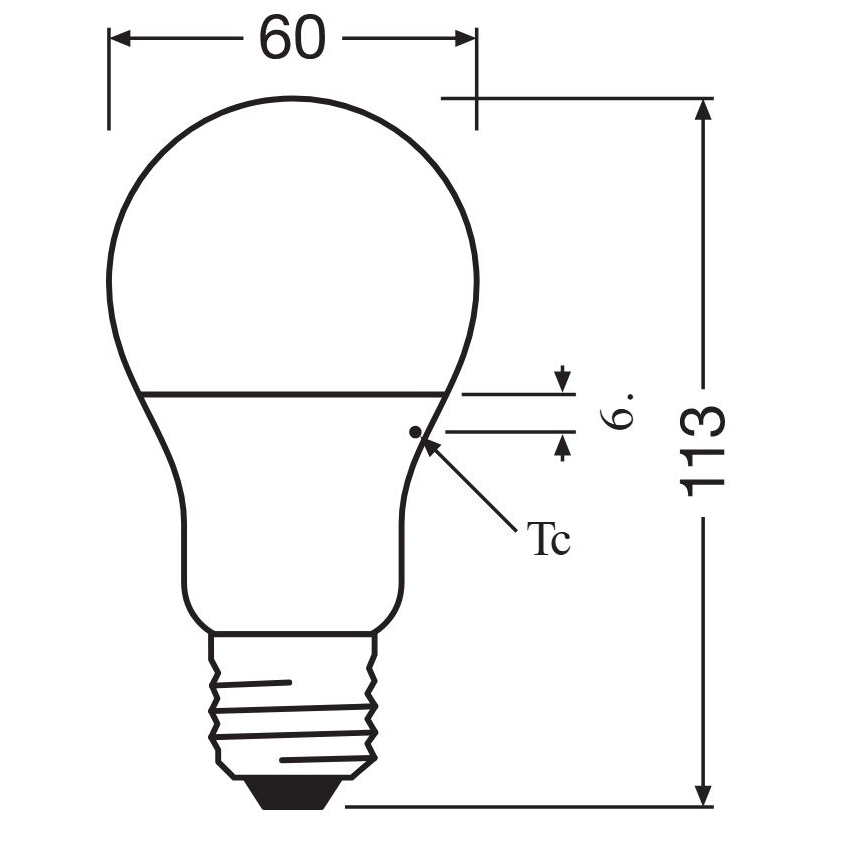 LED-pære A60 E27/8,5W/230V 2700K - Osram