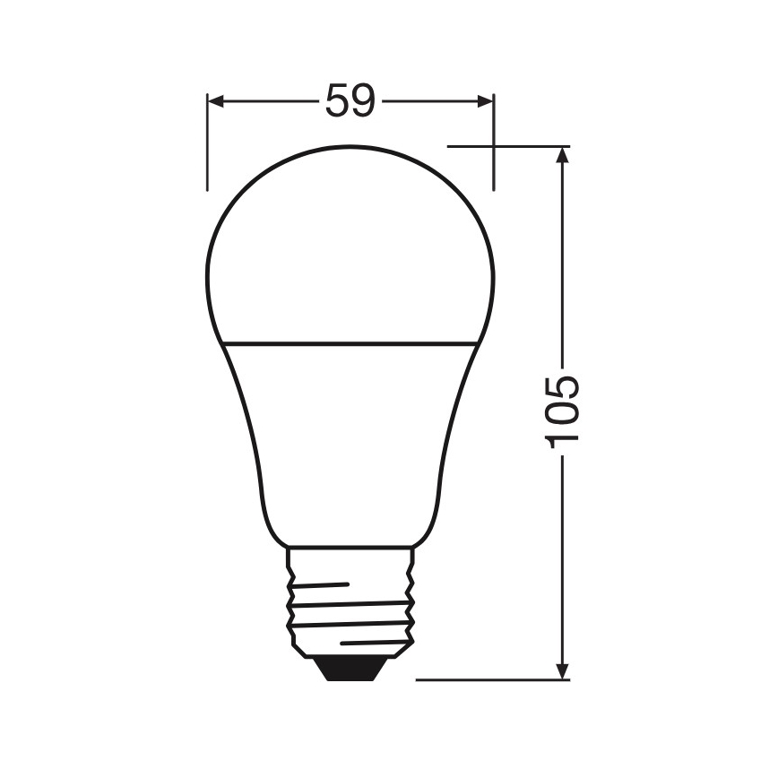 LED-pære A60, E27, 8 W, 230 V, 6500 K - Osram