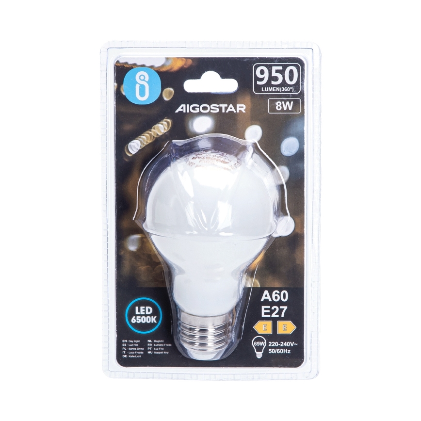 LED-pære A60 E27/8W/230V 330° 6500K - Aigostar