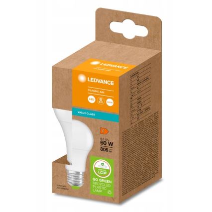 LED-pære af genanvendt plast A60 E27/8,5W/230V 4000K - Ledvance