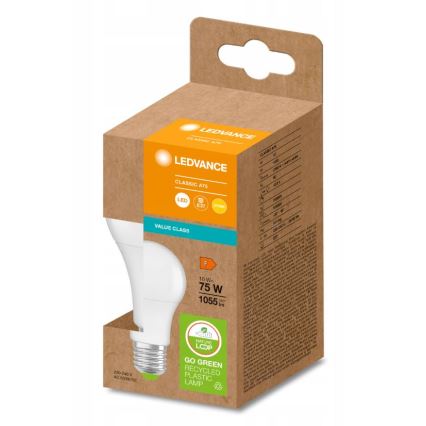 LED-pære af genanvendt plast E27/10W/230V 2700K - Ledvance