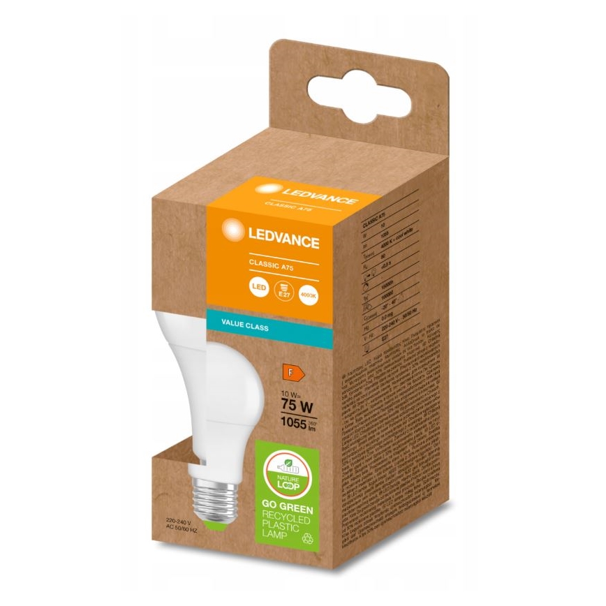 LED Pære af genanvendt plast E27/10W/230V 4000K - Ledvance