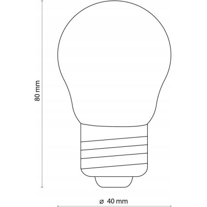 LED-pære AMBER G45 E27/4,5W/230V 2200K
