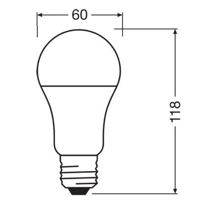 LED-pære antibakteriel A100 E27/13W/230V 2700K - Osram