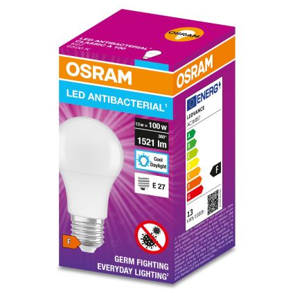 LED-pære antibakteriel A100 E27/13W/230V 6500K - Osram