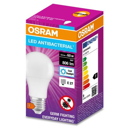 LED-pære antibakteriel A60 E27/8,5W/230V 6500K - Osram