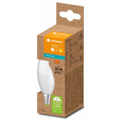 LED-pære af genanvendt plast B40 E14/4,9W/230V 2700K - Ledvance