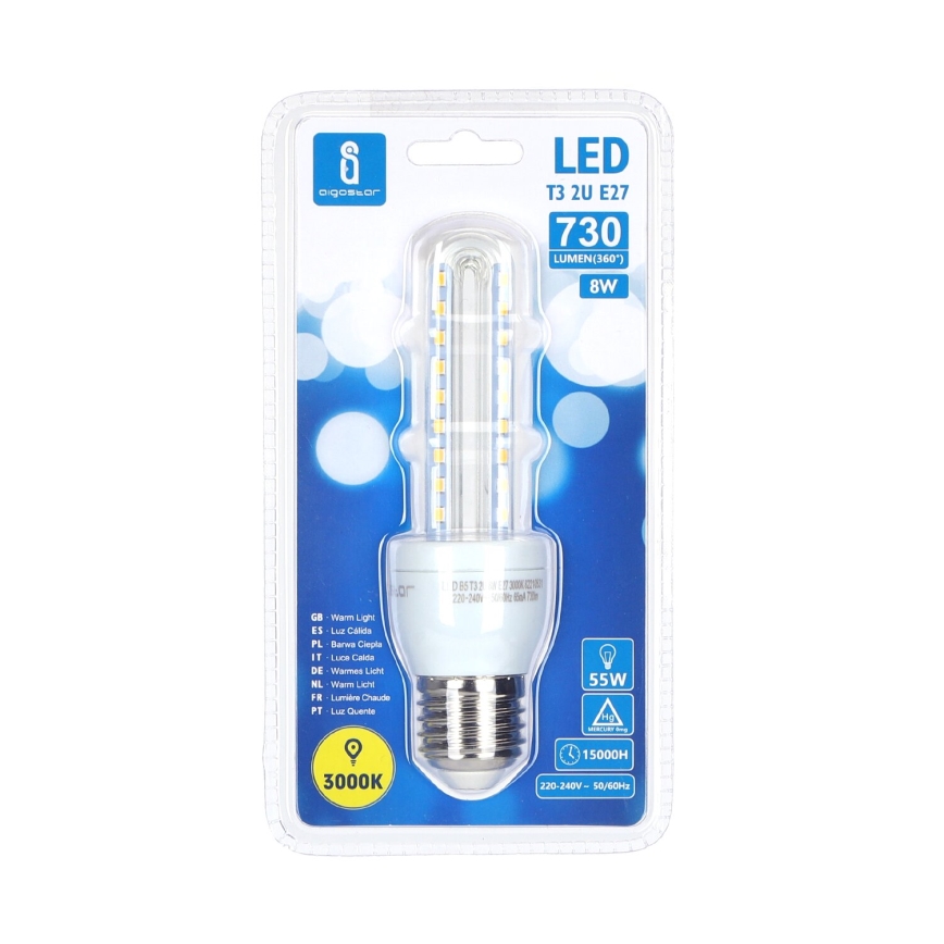 LED-pære B5 E27/8W/230V 3000K - Aigostar
