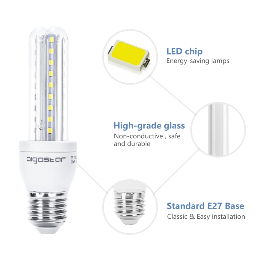 LED-pære B5 E27/8W/230V 6500K - Aigostar