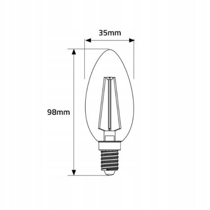 LED-pære C35 E14/4W/230V 2500K