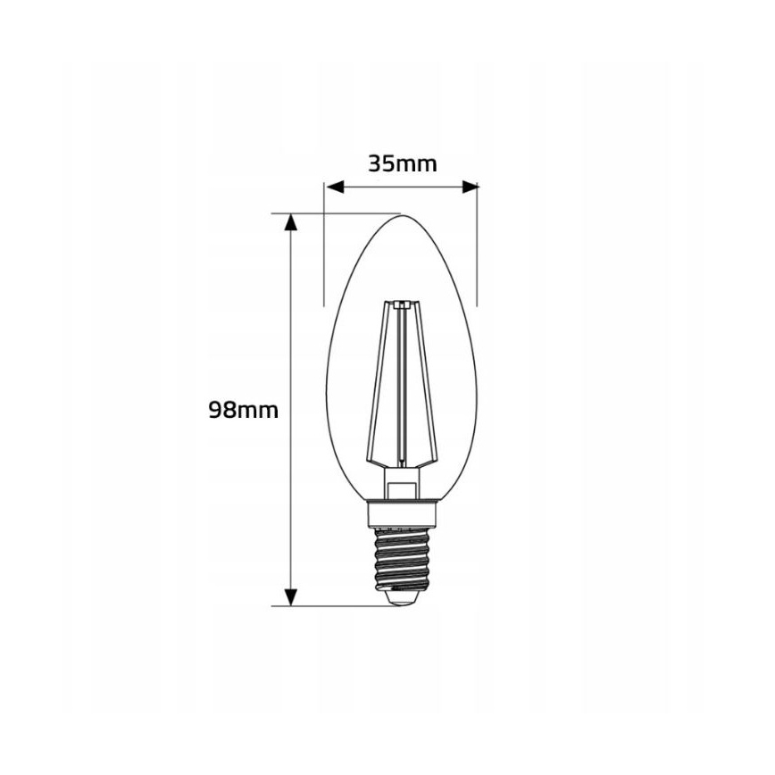 LED-pære C35 E14/4W/230V 2500K