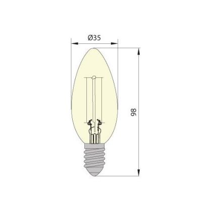 LED-pære CLASIC AMBER C35 E14/5W/230V 2200K -  Brilagi