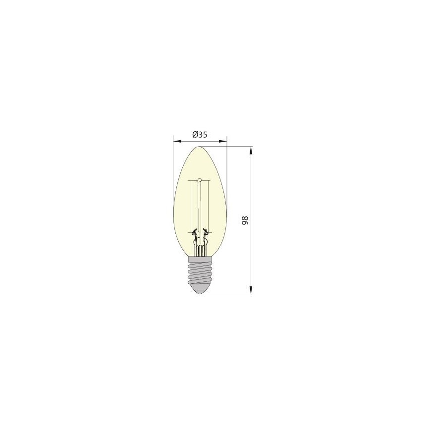 LED-pære CLASIC AMBER C35 E14/5W/230V 2200K -  Brilagi