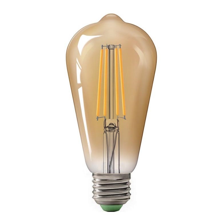 LED-pære CLASIC AMBER ST64 E27/10W/230V 2200K – Brilagi