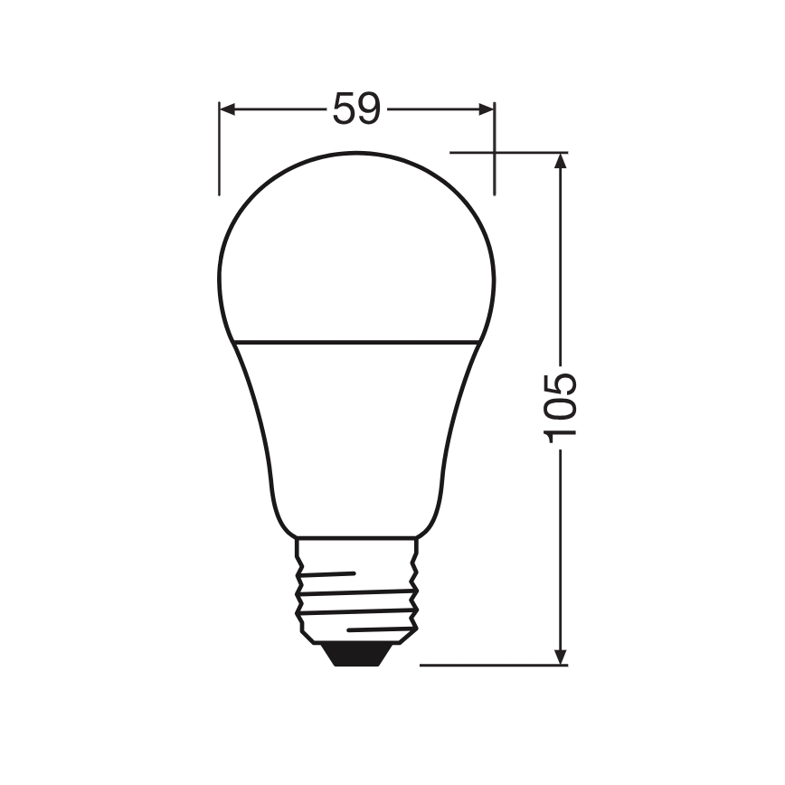 LED-pære CLASSIC A60 E27/8W/230V 4000K - Ledvance