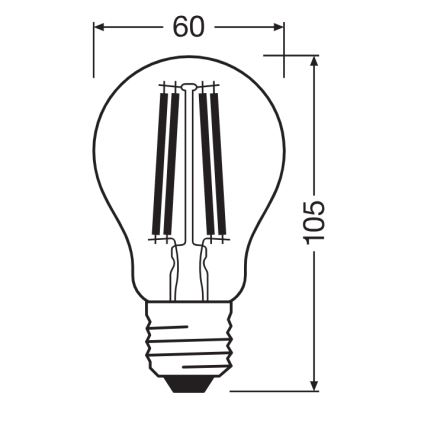 LED-pære CLASSIC FILAMENT A60 E27/11W/230V 2700K - Ledvance