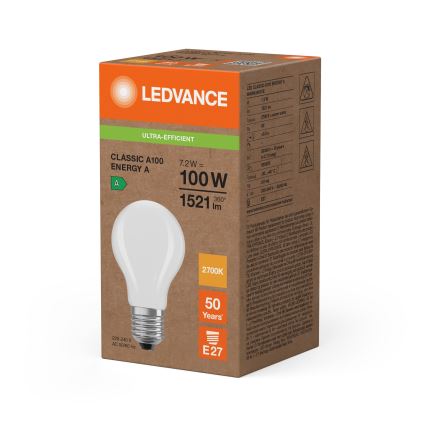 LED-pære CLASSIC FILAMENT A60 E27/7,2W/230V 2700K - Ledvance