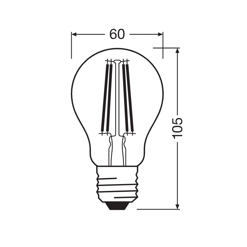 LED-pære CLASSIC FILAMENT A60 E27/7W/230V 2700K - Ledvance