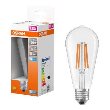 LED-pære CLASSIC FILAMENT E27/6,5W/230V 4000K - Osram