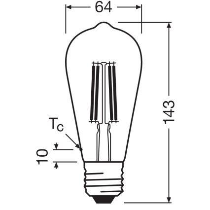 LED-pære CLASSIC FILAMENT E27/6,5W/230V 4000K - Osram