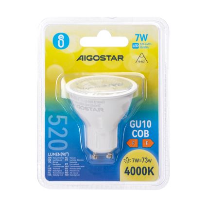 LED-pære COB GU10, 7 W, 230 V, 4000 K - Aigostar