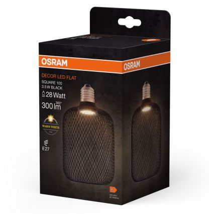 LED-pære DECOR FLAT E27/3,5W/230V 2700K sort - Osram