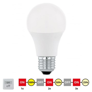 LED-pære dæmpbar A60 E27/10W/230V 3000K - STEPDIMMING - Eglo 79184
