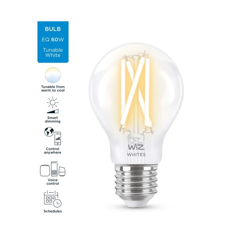 LED-pære dæmpbar FILAMENT A60 E27/6,7W/230V 2700-6500K CRI 90 Wi-Fi - WiZ