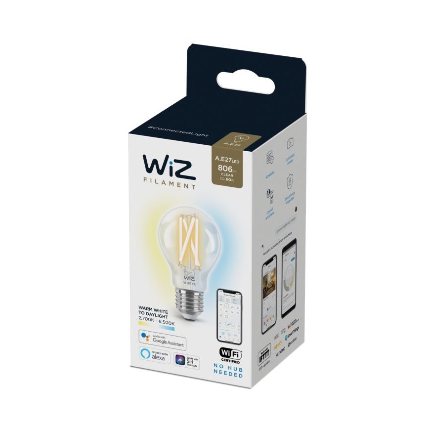LED-pære dæmpbar FILAMENT A60 E27/6,7W/230V 2700-6500K CRI 90 Wi-Fi - WiZ