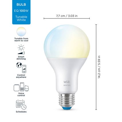 LED-pære dæmpbar A67 E27/13W/230V 2700-6500K CRI 90 Wi-Fi - WiZ