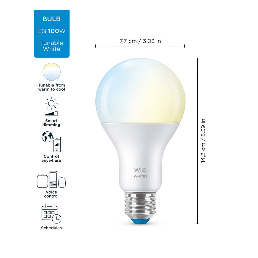 LED-pære dæmpbar A67 E27/13W/230V 2700-6500K CRI 90 Wi-Fi - WiZ