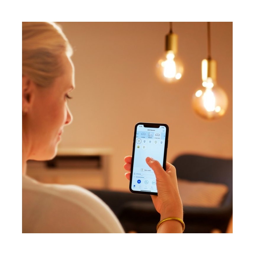 LED-pære dæmpbar FILAMENT C35 E14/4,9W/230V 2700-6500K CRI 90 Wi-Fi - WiZ