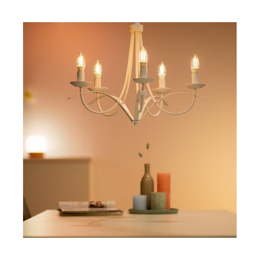 LED-pære dæmpbar FILAMENT C35 E14/4,9W/230V 2700-6500K CRI 90 Wi-Fi - WiZ