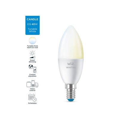 LED-pære dæmpbar C37 E14/4,9W/230V 2700-6500K CRI 90 Wi-Fi - WiZ