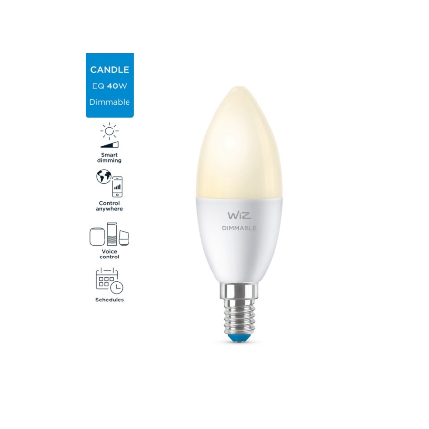 LED-pære dæmpbar C37 E14/4,9W/230V 2700K CRI 90 Wi-Fi - WiZ