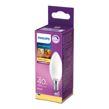 LED-pære dæmpbar CANDLE Philips B35 E14/4,5W/230V 2700K