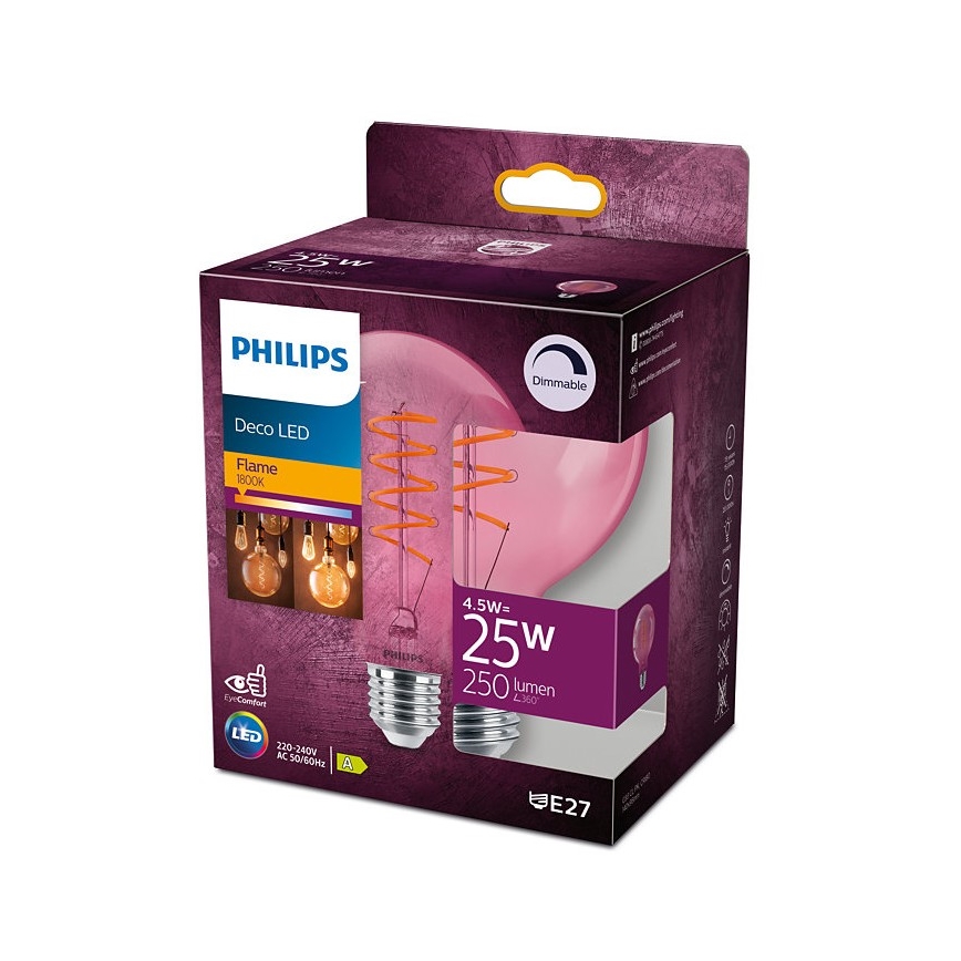 LED-pære dæmpbar DECO Philips G93 E27/4,5W/230V 1800K