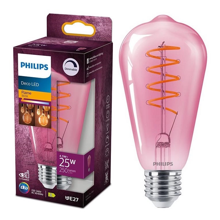 LED-pære dæmpbar DECO Philips ST64 E27/4,5W/230V 1800K