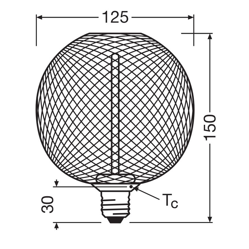 LED-pære dæmpbar DECOR  FILAMENT G125 E27/3,5W/230V 1800K guldfarvet - Osram