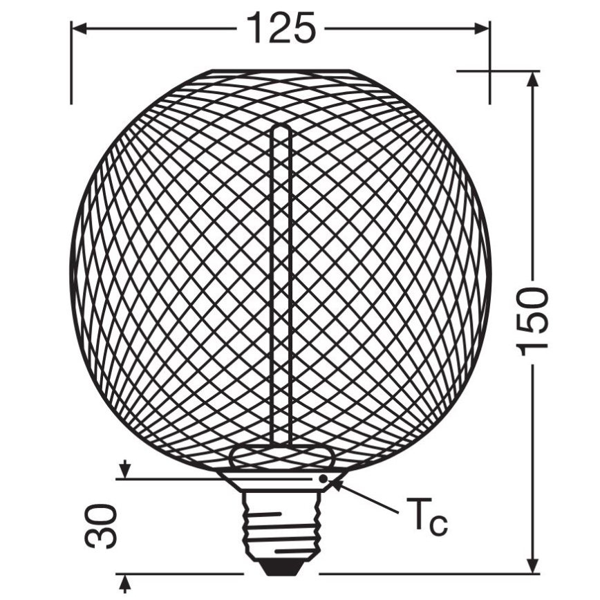 LED-pære dæmpbar DECOR  FILAMENT G125 E27/3,5W/230V 1800K sort - Osram